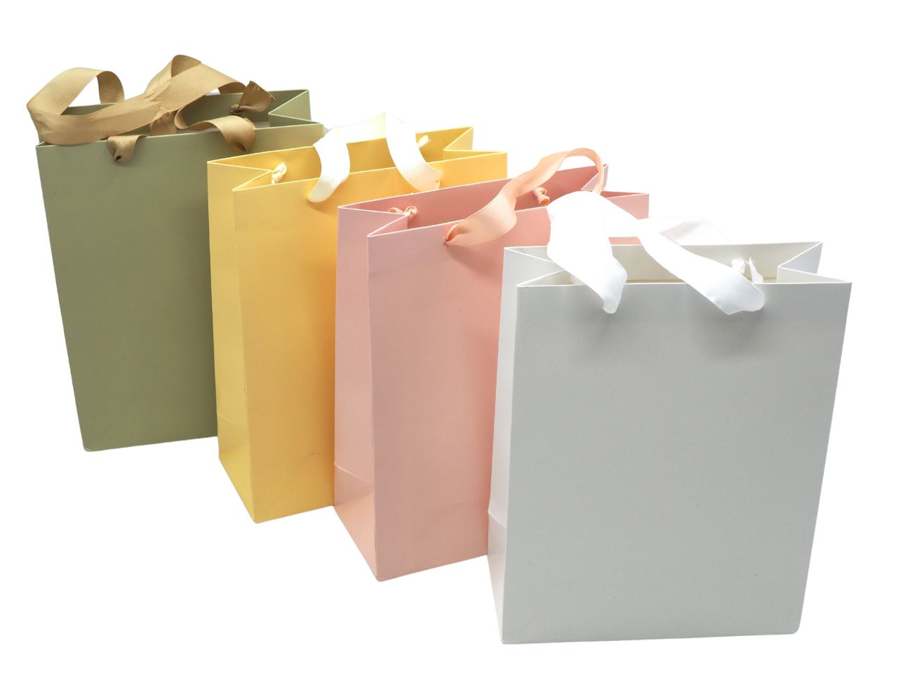 Borsa carta xxl h.56x42x14cm m.cannete' in 4 colori pastello