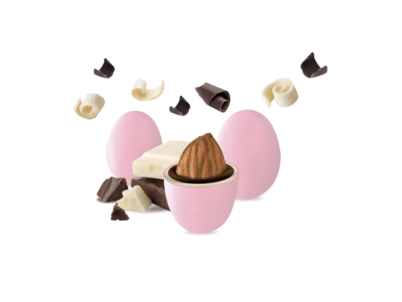 Confetti Maxtris Dolce Arrivo Rosa ricoperti di cioccolato fondente e bianco per nascita e battesimo bimba - 500gr