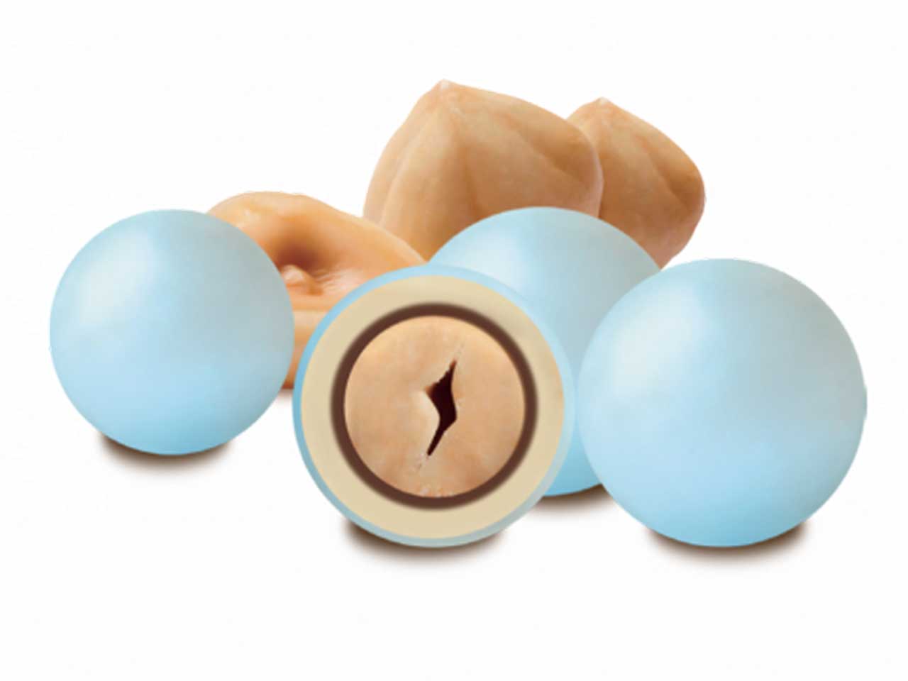 Confetti Maxtris Dolce Arrivo Celeste ricoperti di cioccolato fondente e bianco per nascita e battesimo bimbo - Les Noisettes - 500gr