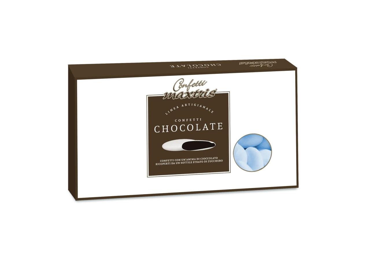Confetti Maxtris Chocolate Celesti al cioccolato fondente per bomboniere da nascita e battesimo - Artigianale - 1kg