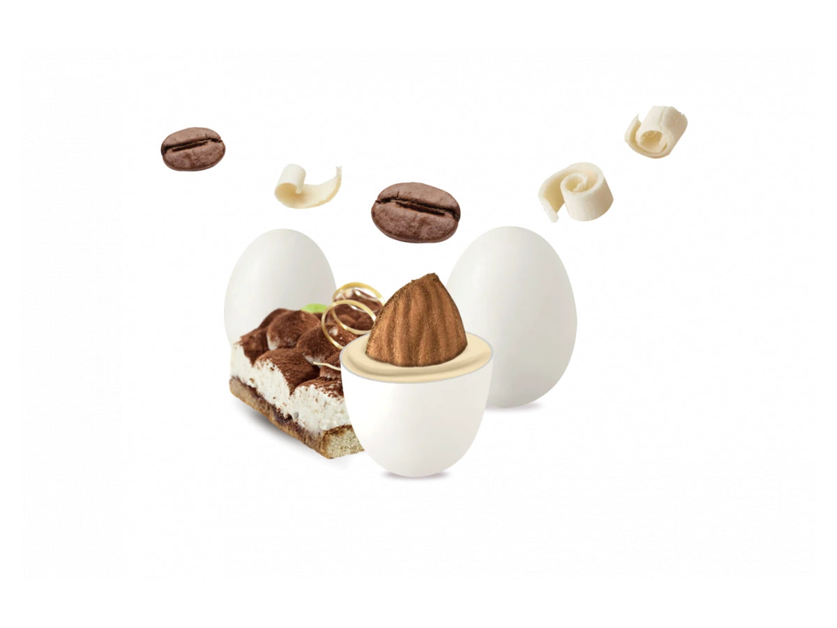 Confetti Maxtris TiramisÃ¹ ricoperte di cioccolato bianco per bomboniere - 1kg