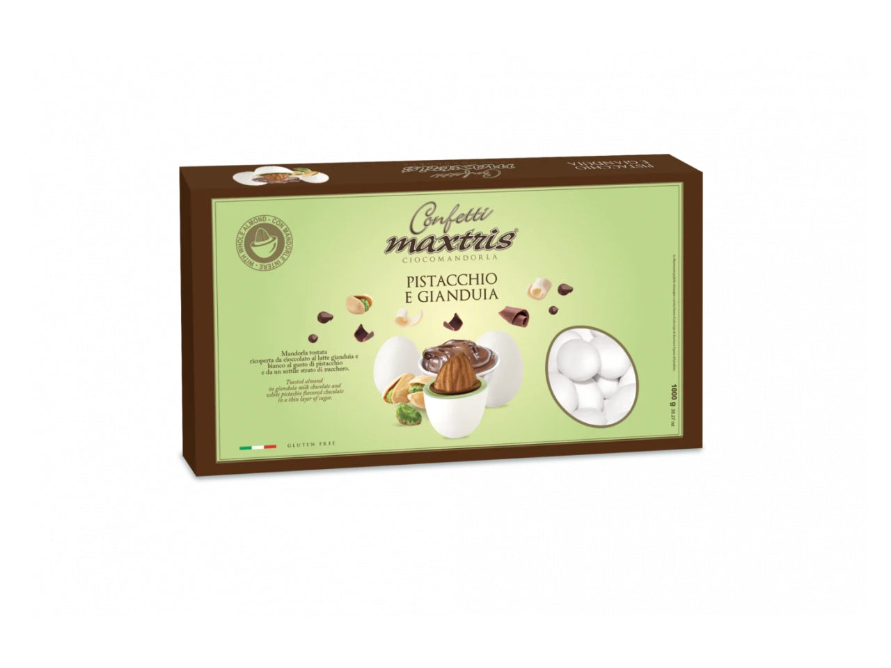 Confetti Maxtris Pistacchio e Gianduia per bomboniere - 1kg