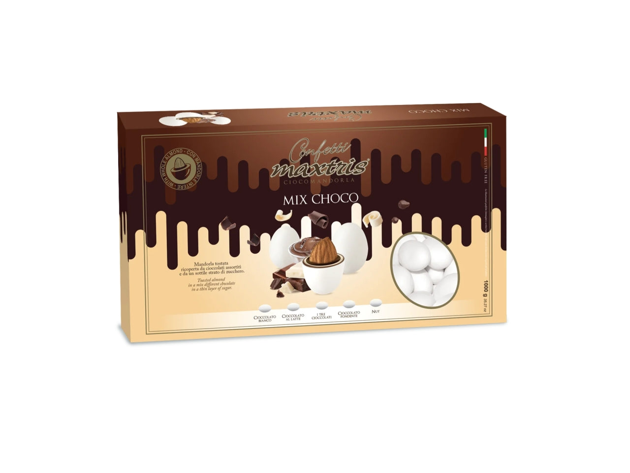 Confetti Maxtris Mix Choco ricoperti di cioccolati assortiti per bomboniere da matrimonio e anniversario - 1kg