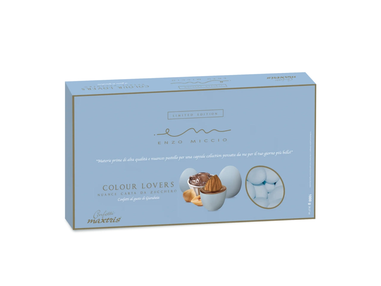 Confetti Maxtris al gusto Gianduia per bomboniere da nascita e battesimo - Enzo Miccio Premium Collection - 1kg