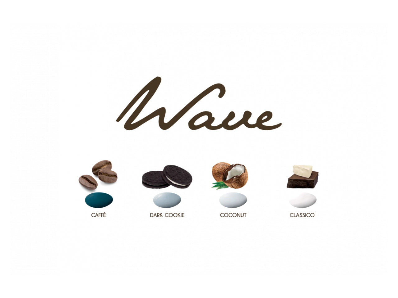 Confetti Maxtris Nuance Wave ai gusti caffe, dark cookie, coconut e classico per bomboniere - 1kg