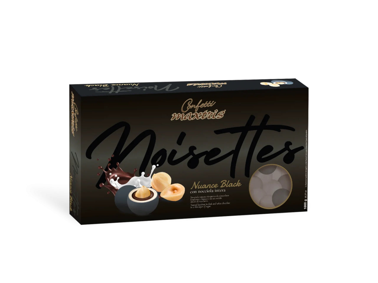 Confetti Maxtris Nuance Black nei vari gusti di cioccolato per bomboniere - Les Noisettes - 1kg