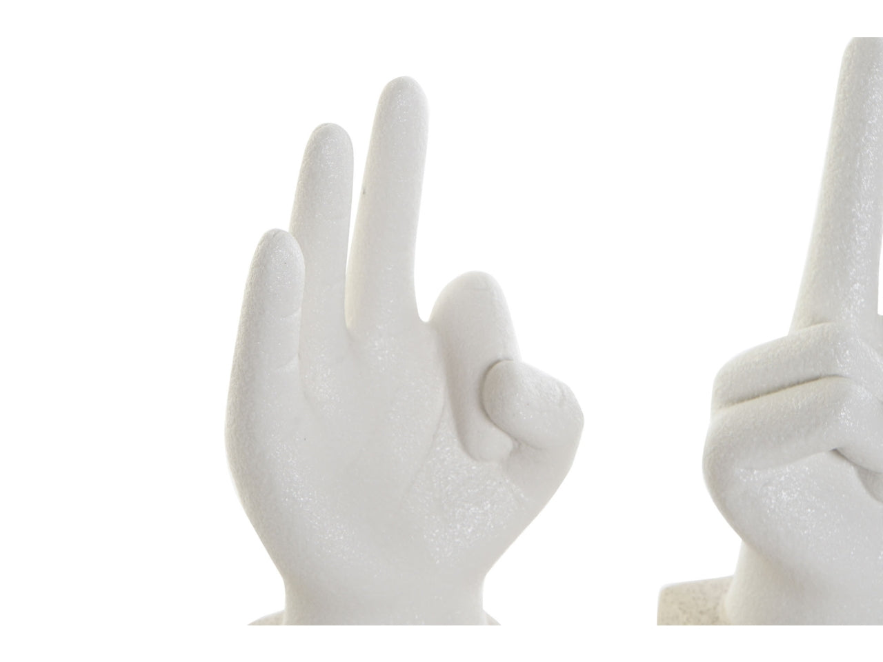 Statua mani in resina stile scandinavo bianco e naturale 10x6.5x17 cm - Item