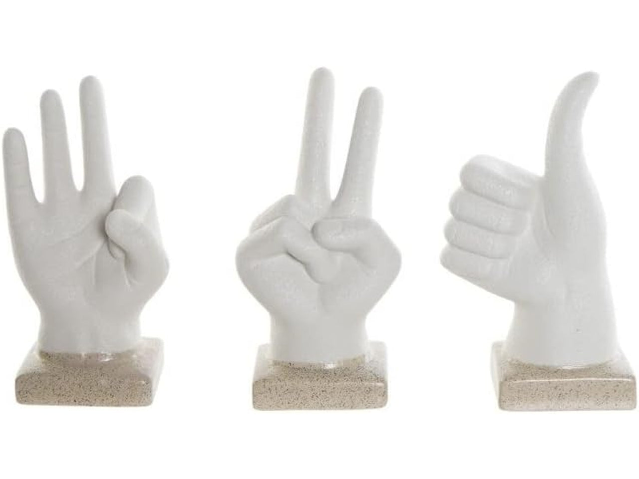 Statua mani in resina stile scandinavo bianco e naturale 10x6.5x17 cm - Item