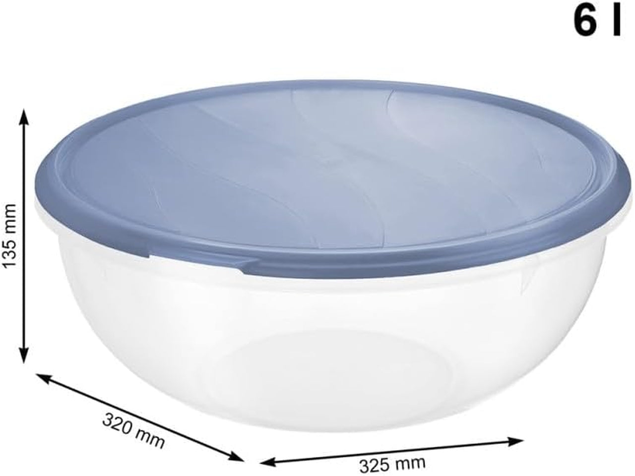 Ciotola per lievitazione rondo 6l d.32x13,5cm colore blu rotho