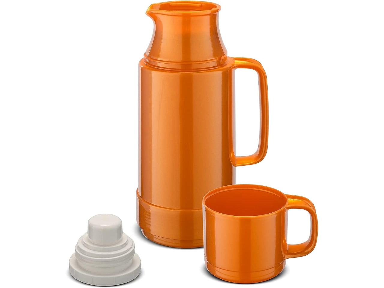 Bottiglia termica 1 lt shiny fox arancione con tazza per bevande calde e fredde - Rotpunkt