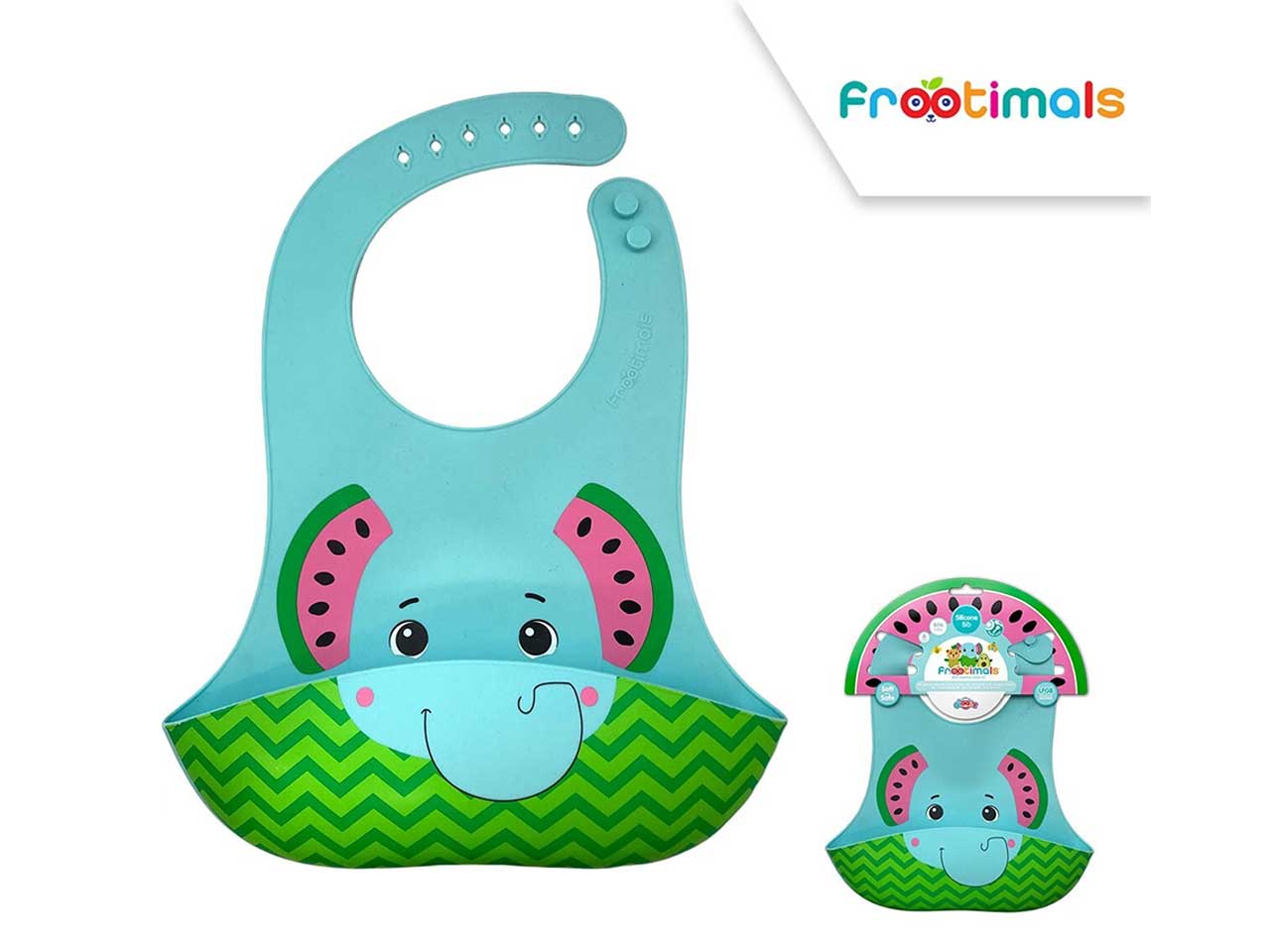 Linea meal time bavetta in silicone elefante