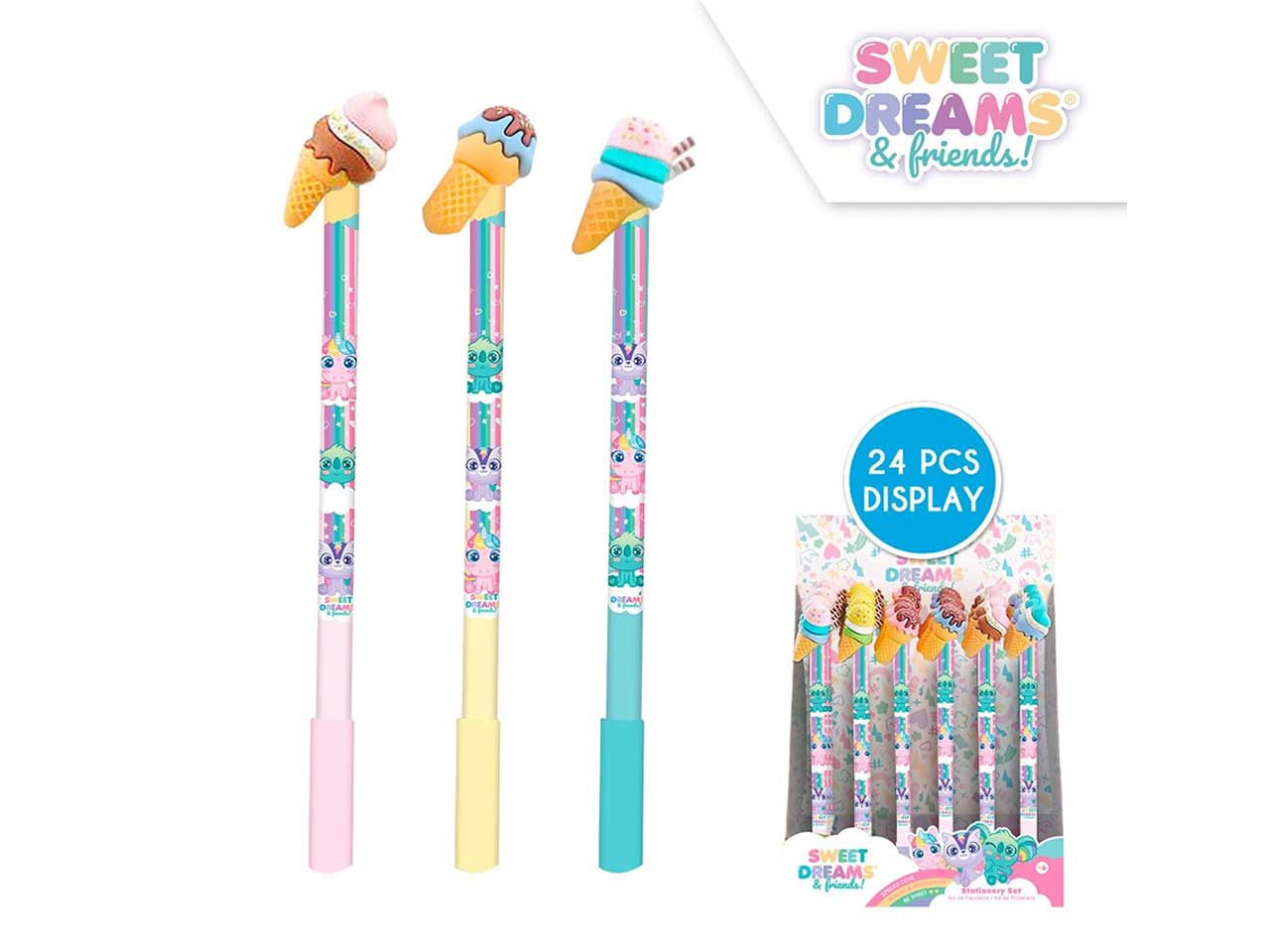 Penna gel unicorno e gelato multicolor 15 cm - Sweet Dreams