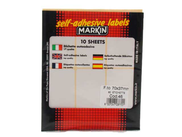 Etichette adesive busta 46 70x37 10046