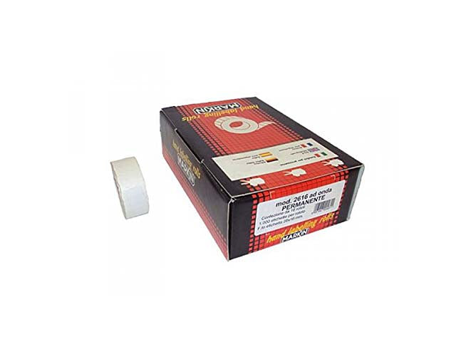 Etichette adesive per prezzatrici Markin in colore bianco 26x16 mm