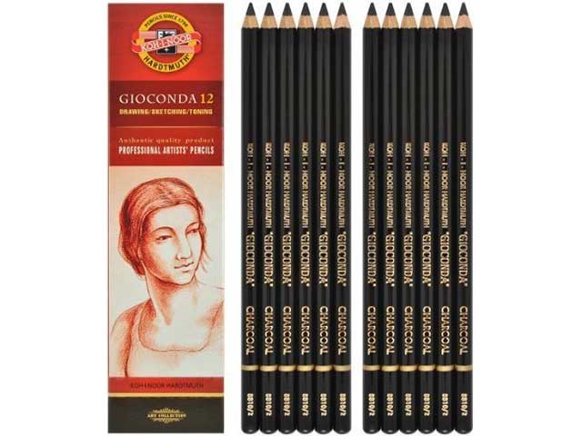 Matite da disegno Koh-i-Noor carboncino fusto circolare nero