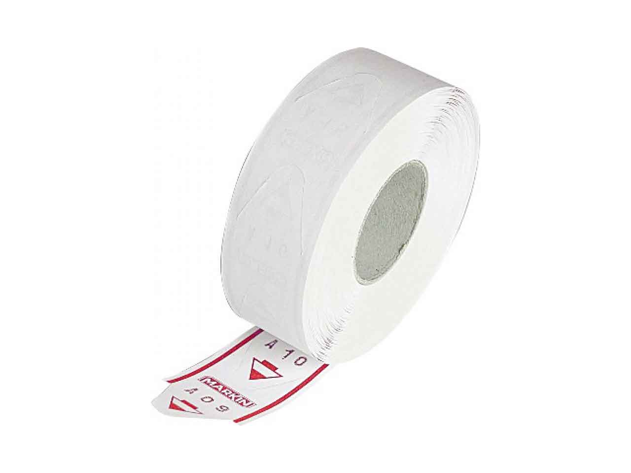 Rotolo alfanumerici Markin in colore bianco rosso diametro interno 50mm, diametro esterno 113mm, larghezza 40mm