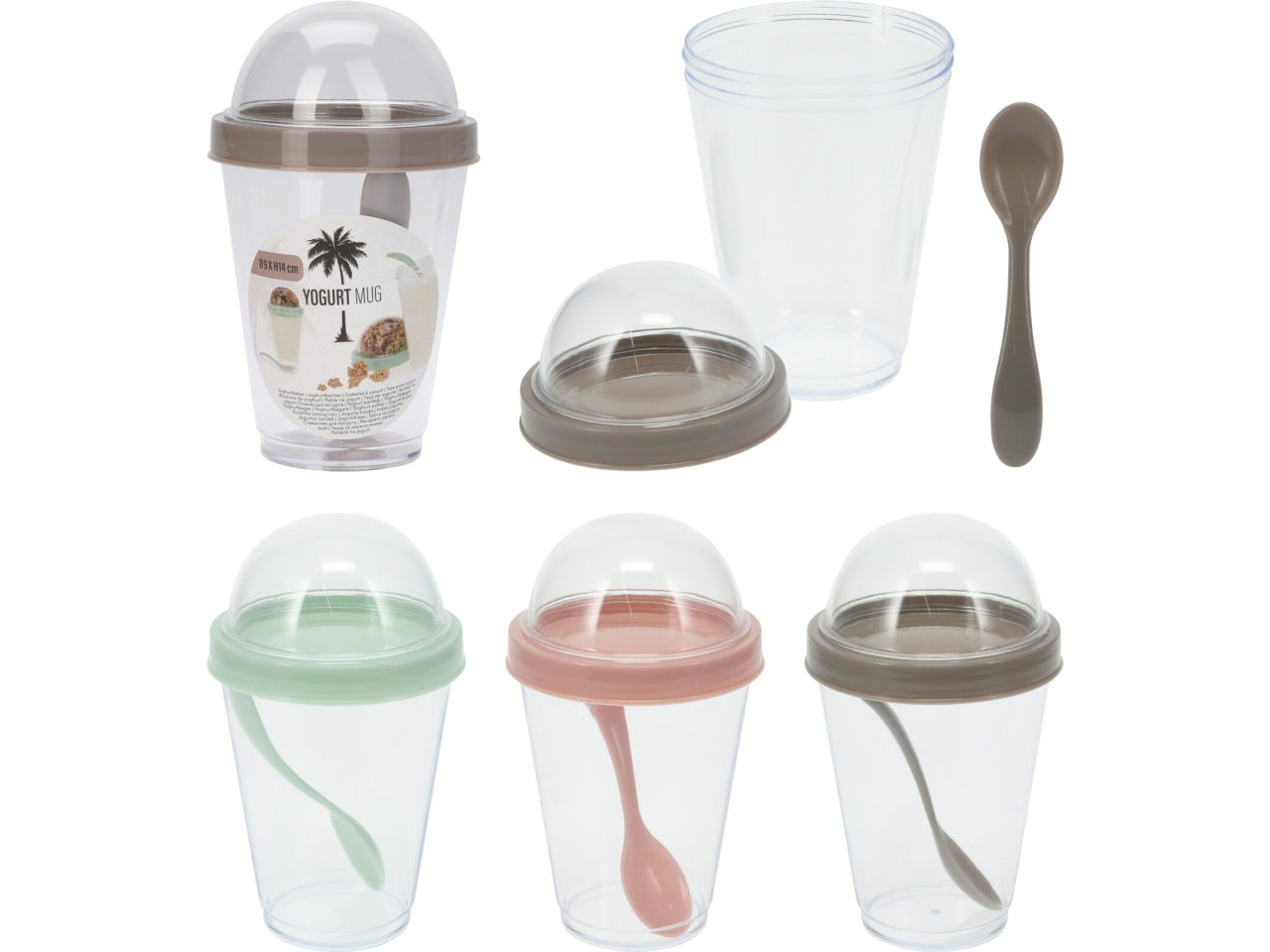 Bicchiere da yogurt 9x14cm in colori assortiti