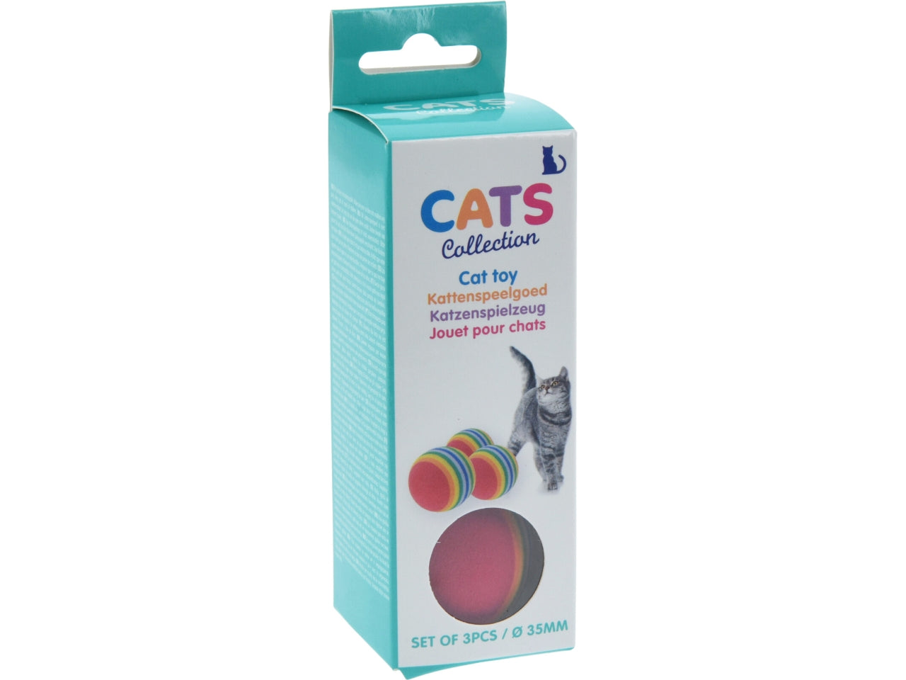 Set 3 gioco palline in eva per gatti 35mm