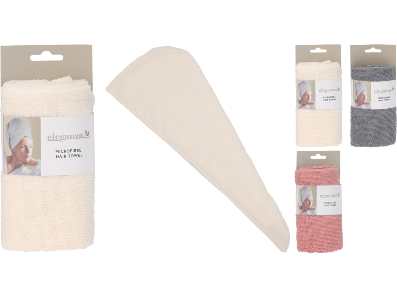 Turbante per capelli in microfibra e colori assortiti