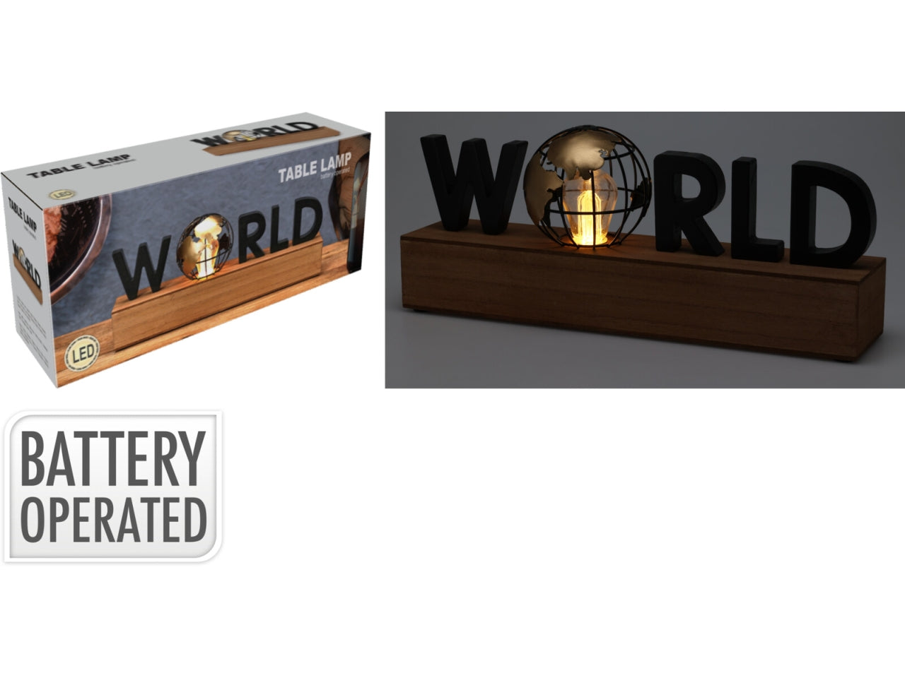 Lampada tavolo testo 38x15cm