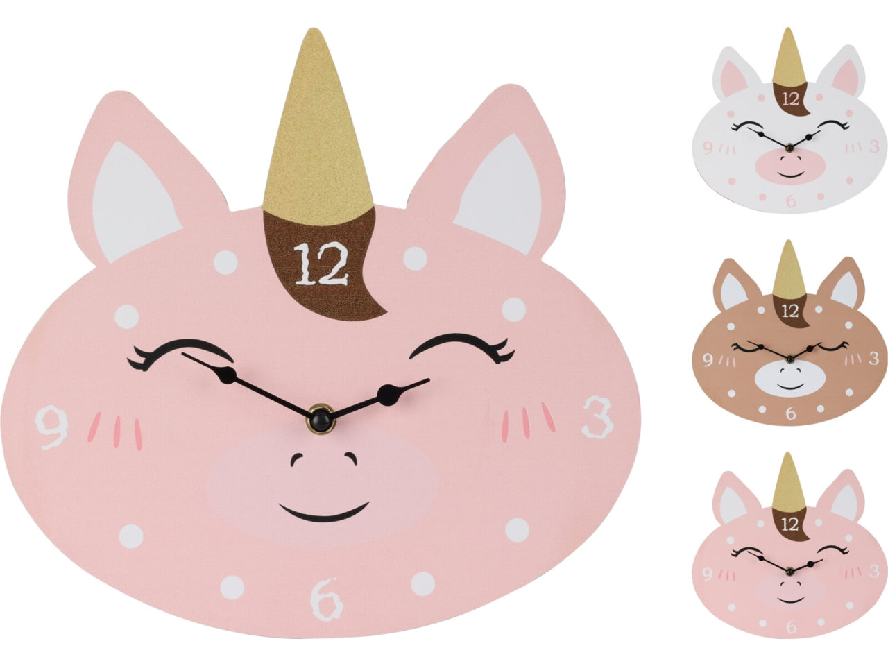 Orologio unicorn mdf 26cm in colori assortiti