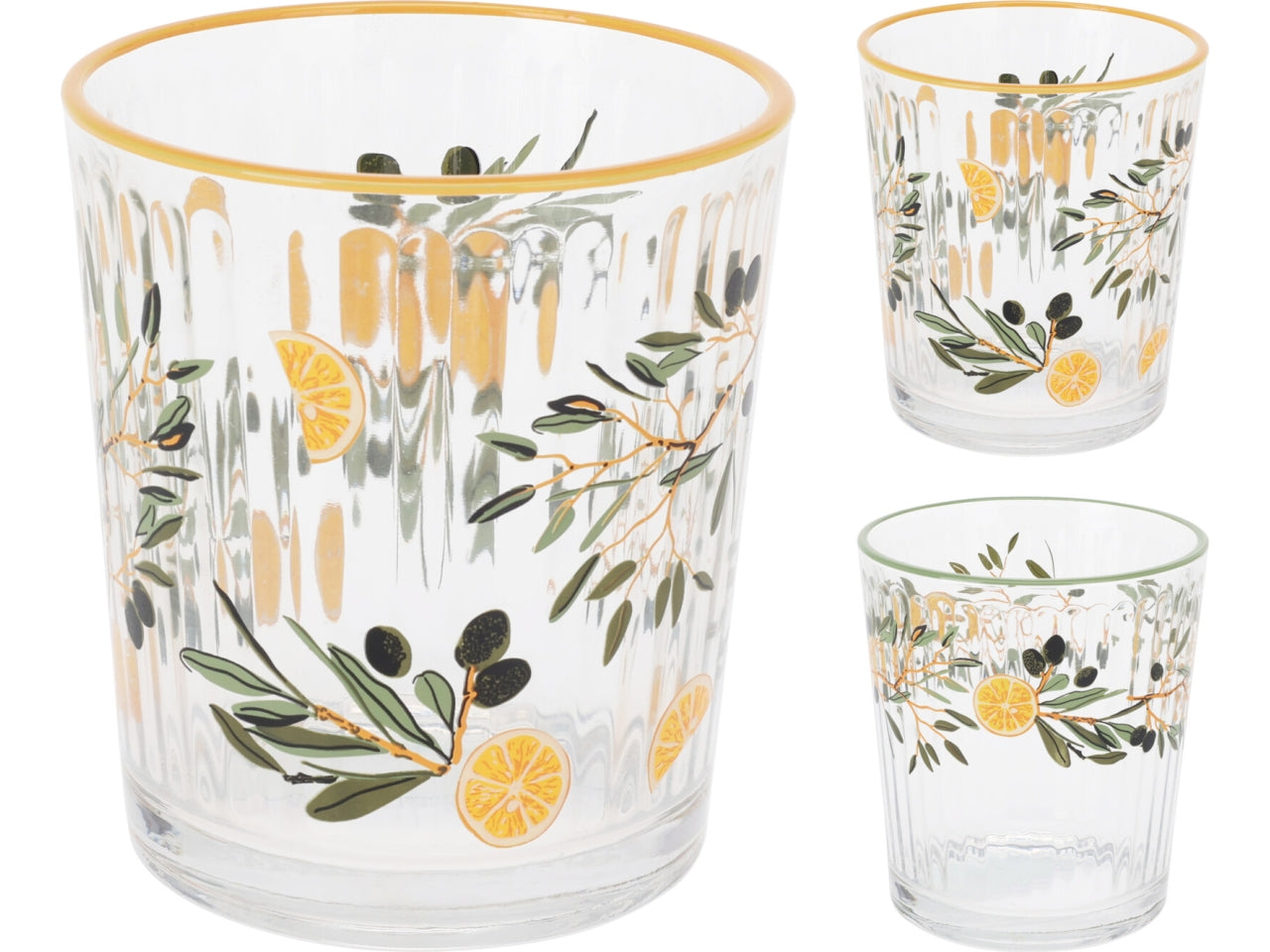 Bicchiere di vetro 360ml 9x9cm 4 pezzi