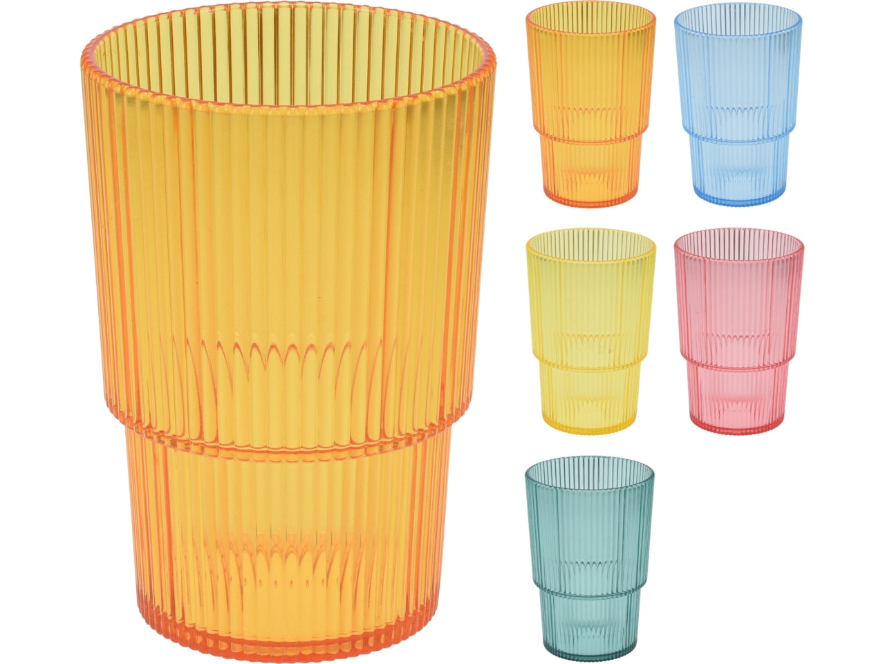 Bicchiere in ps 475ml 9x13cm - colori assortiti