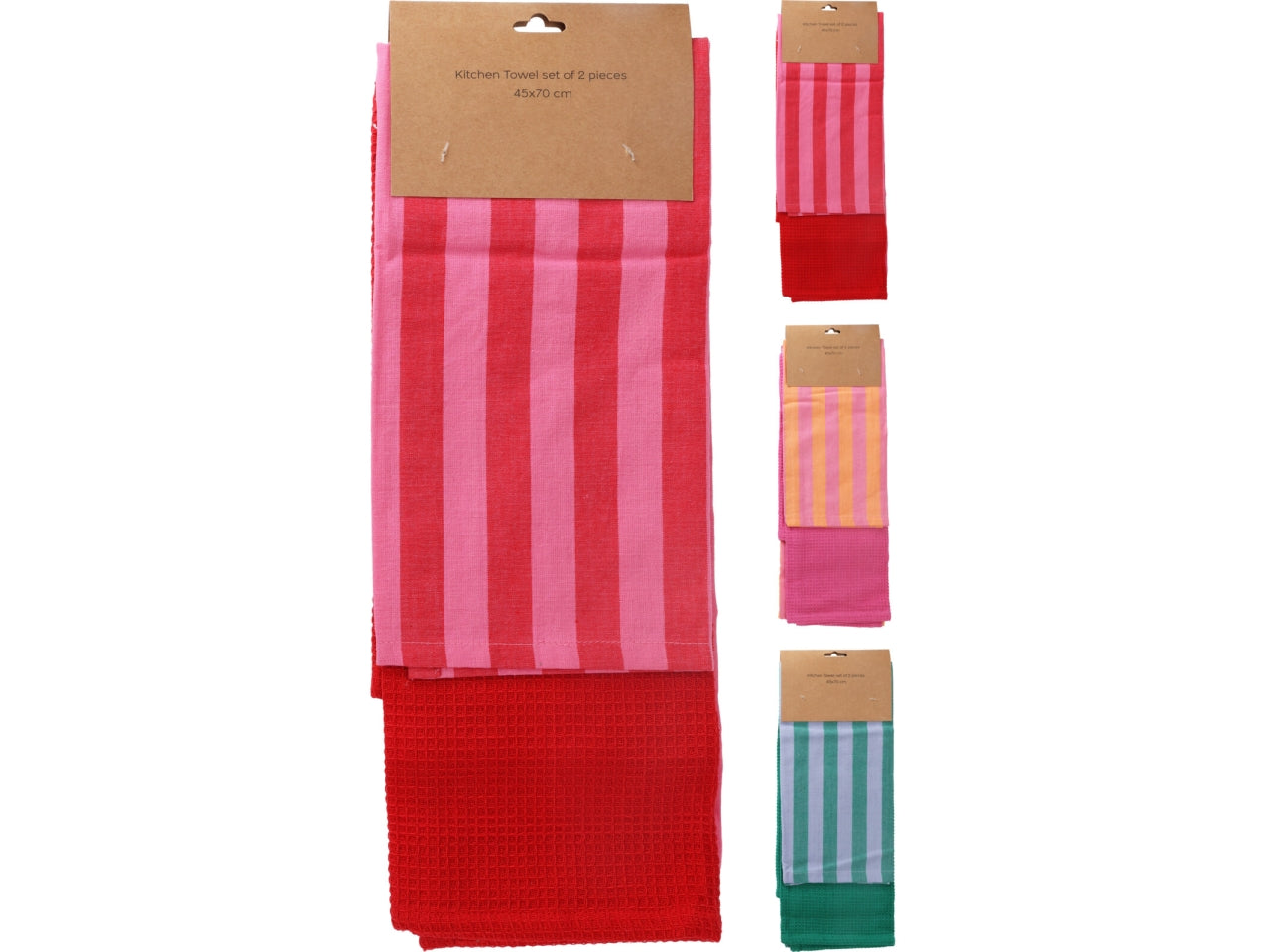 Set 2 pezzi strofinacci in cotone  70x45cm - colori assortiti