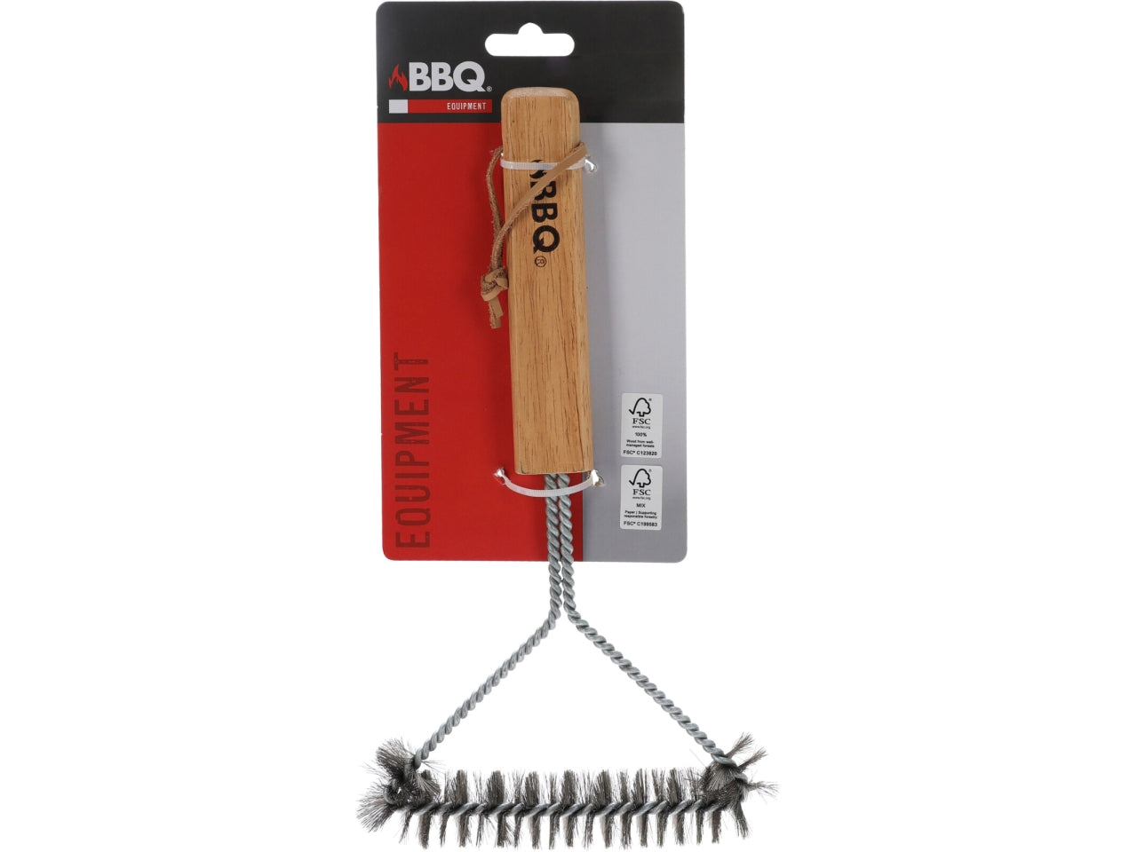 Spazzola per barbecue in inox e legno