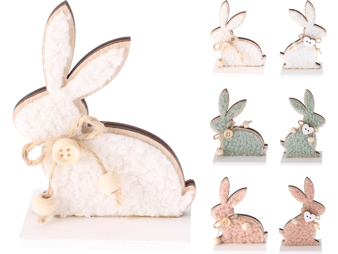 Coniglio in legno 10cm - colori assortiti