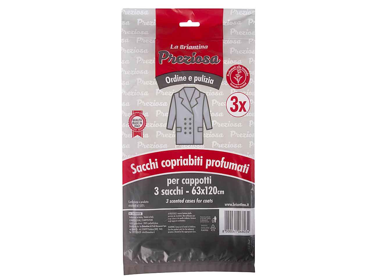 Sacca copricappotti 3 pezzi 63x120cm sac06803a