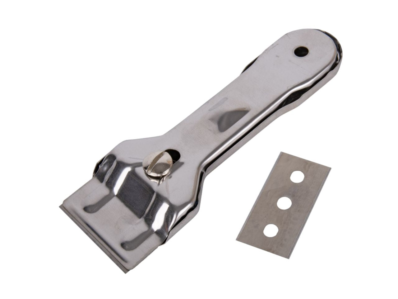 Raschietto inox per vetroceramica con 2 lame di ricambio