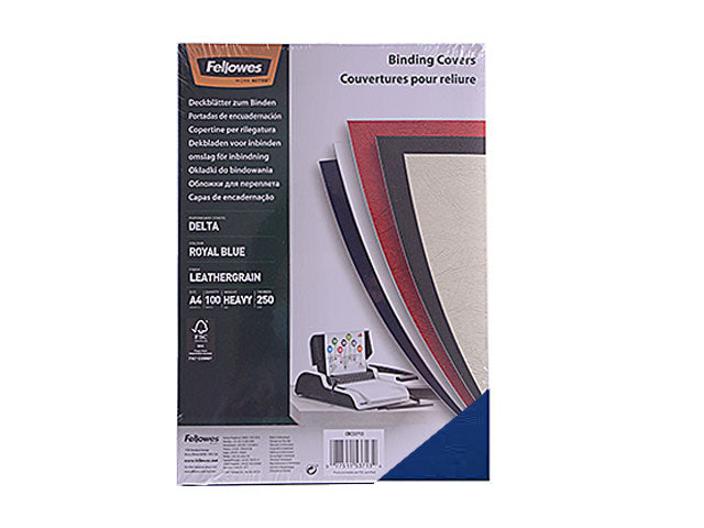 Copertina da rilegatura da 250 gr blu confezione da 100 fg effetto pelle