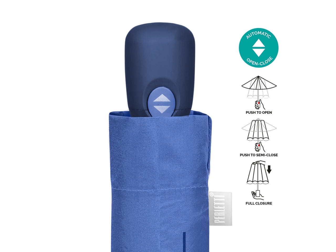 Ombrello da donna mini con apertura automatica in 6 colori assortiti tinta unita - Perletti