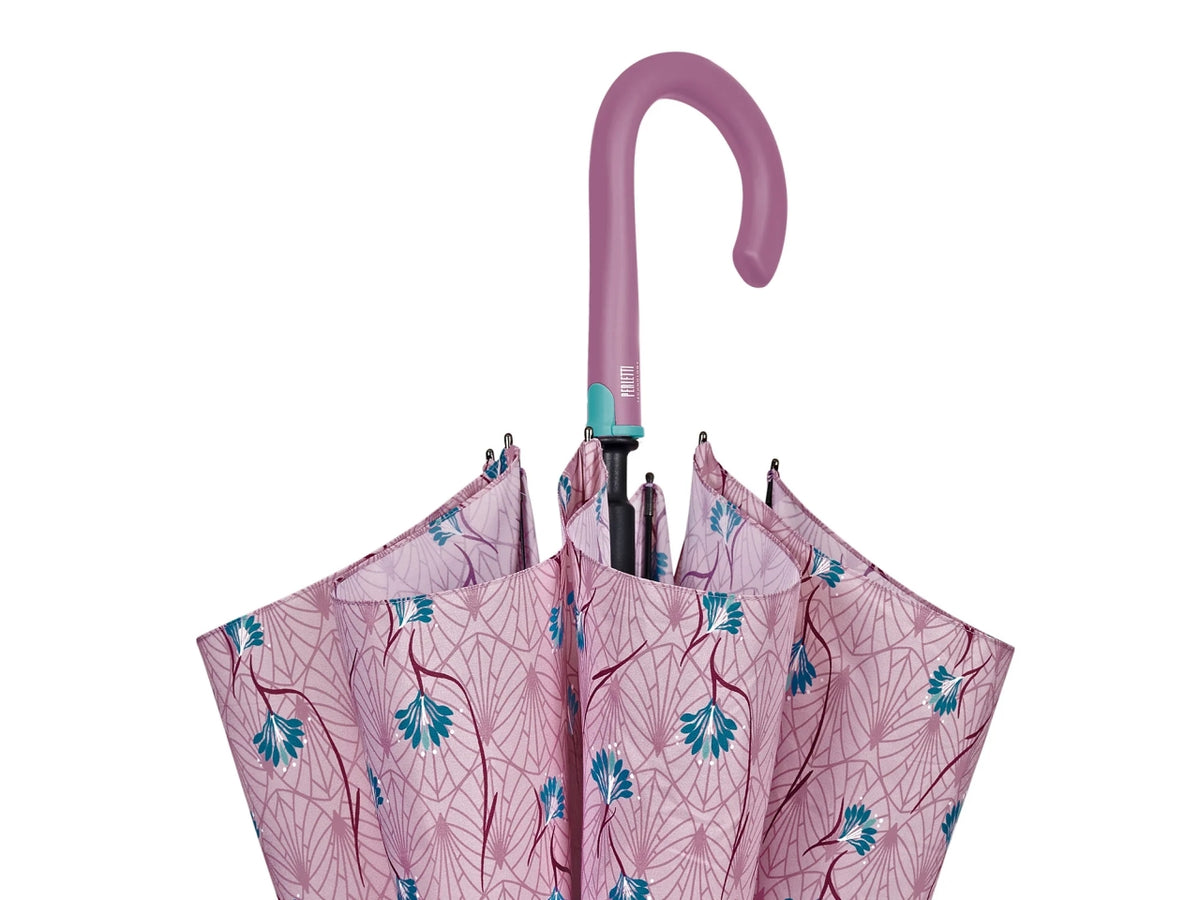 Ombrello XL da donna con apertura automatica floreale in 3 colori assortiti - Perletti $