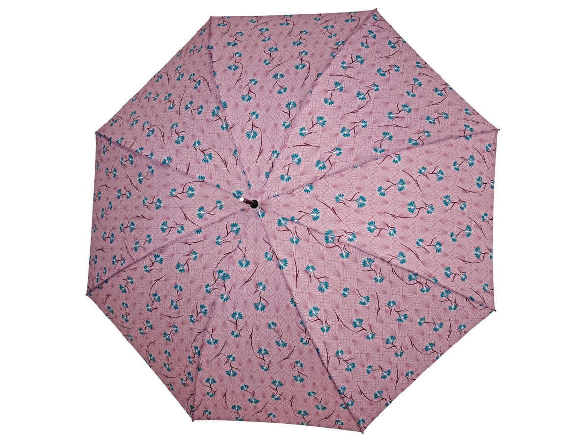 Ombrello XL da donna con apertura automatica floreale in 3 colori assortiti - Perletti $