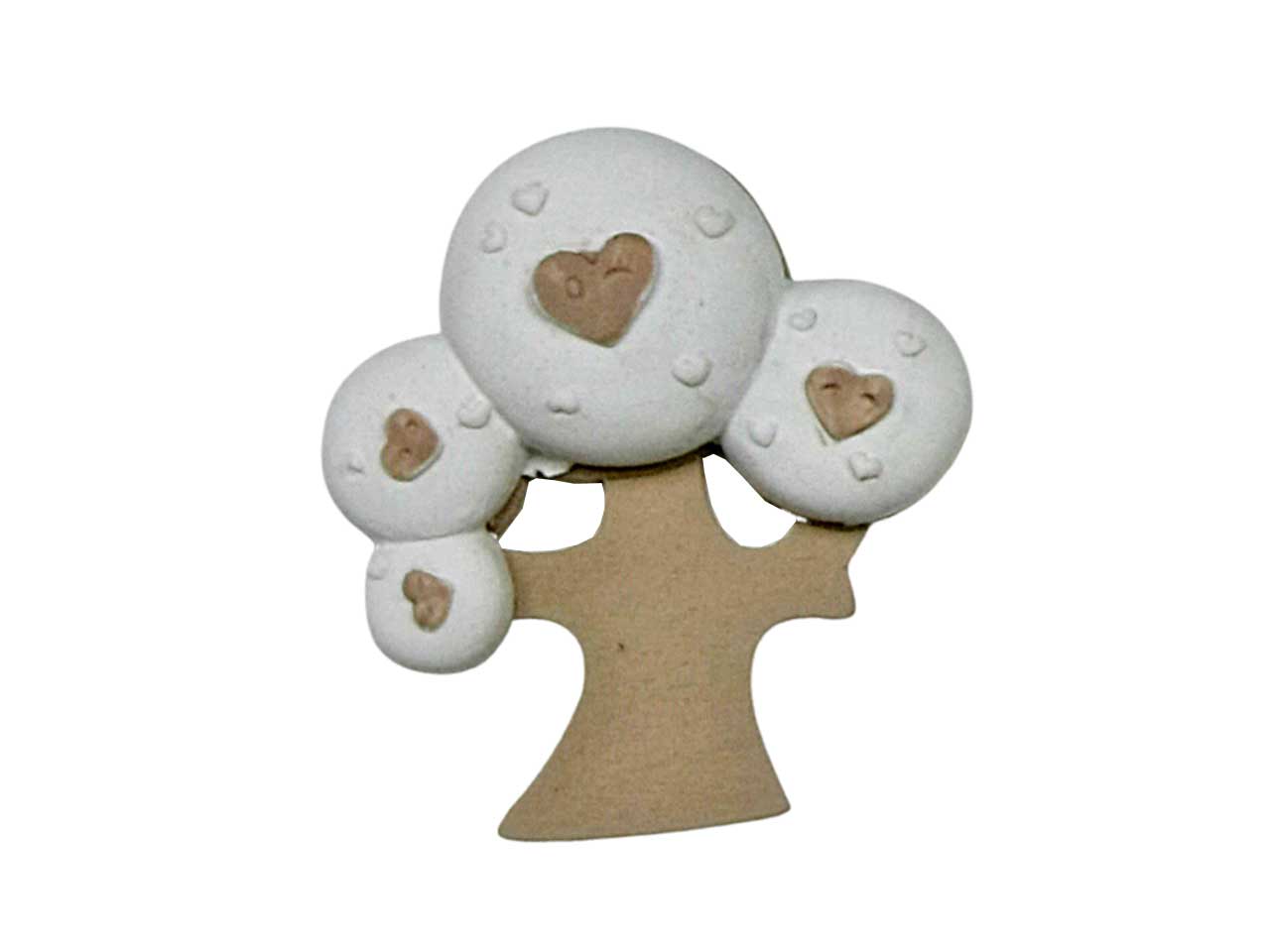 Dec.in gesso albero cuori beige l2163