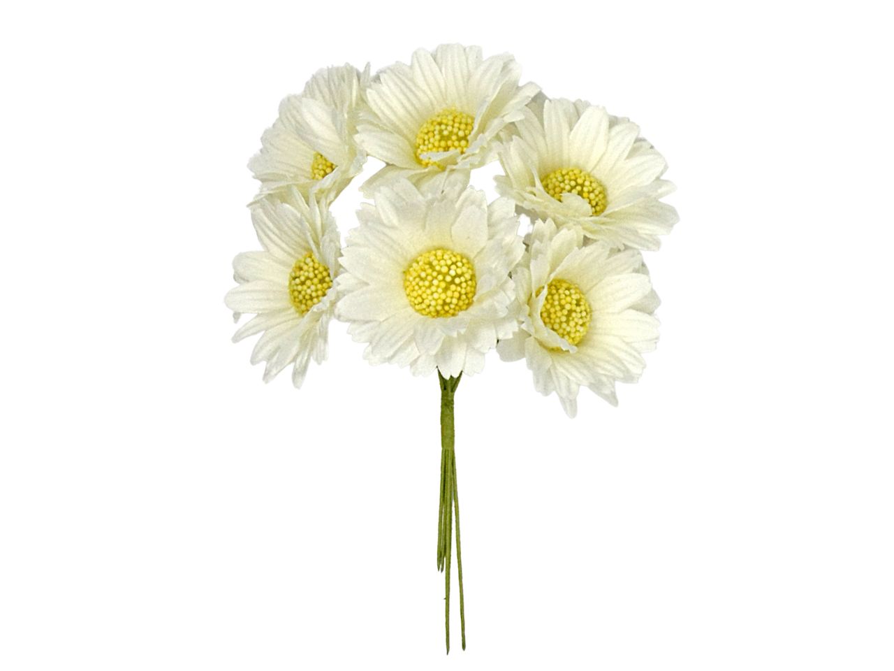 Margherita fiore in tessuto diametro 5cm bianco in confezione da 36 pezzi