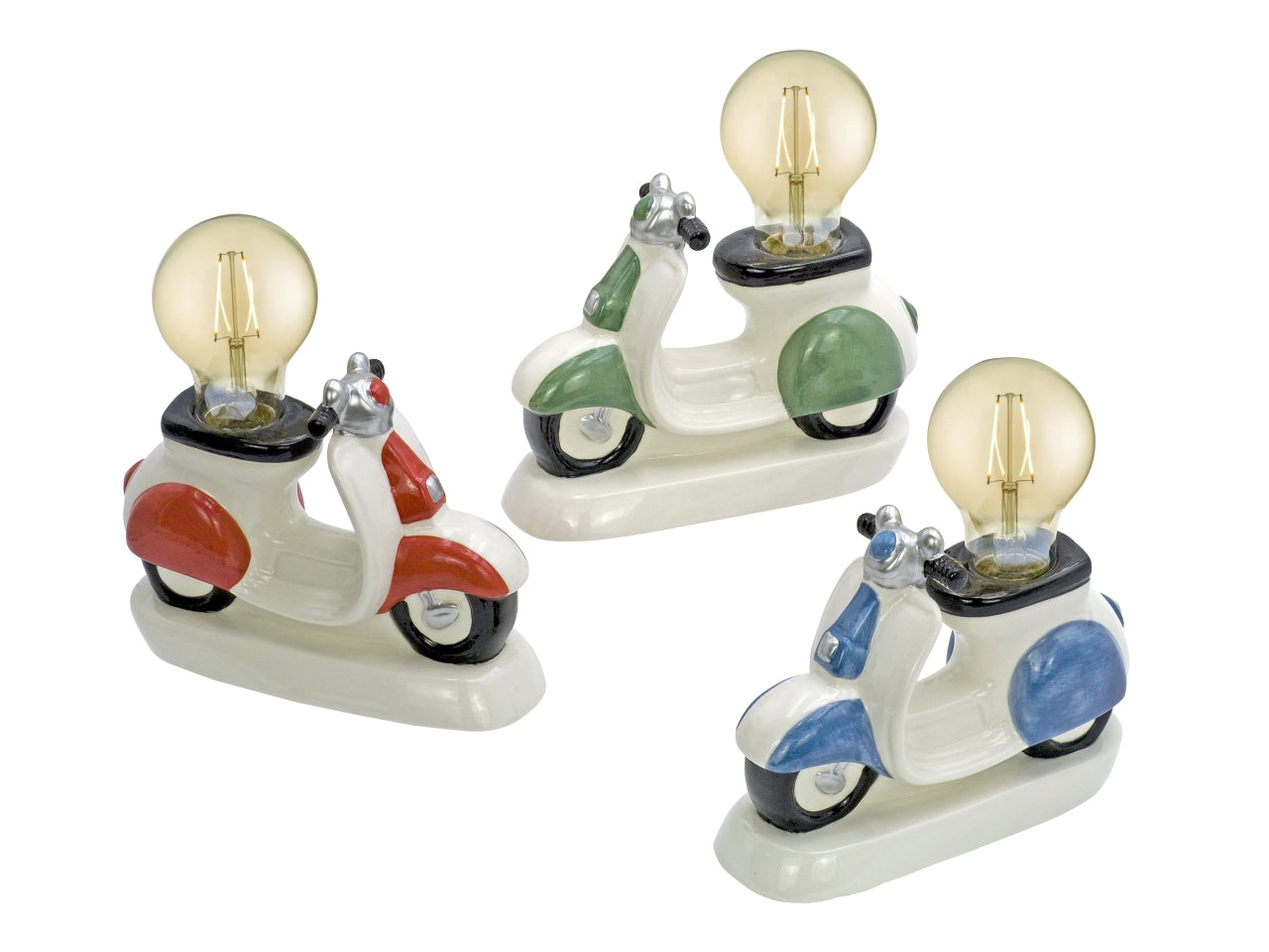 Lampada vespa 16,8x11x25,8cm 3 soggetti assortiti