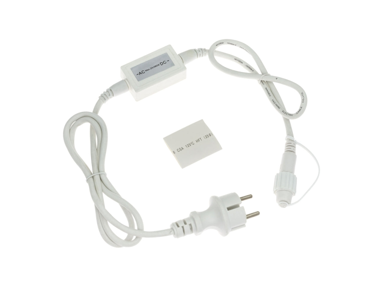 Cavo alimentazione schuko m-ledxlf b 230v ac-dc 2a accessorio led pml 2pins esterno ip67 cavo bianco 1,5m