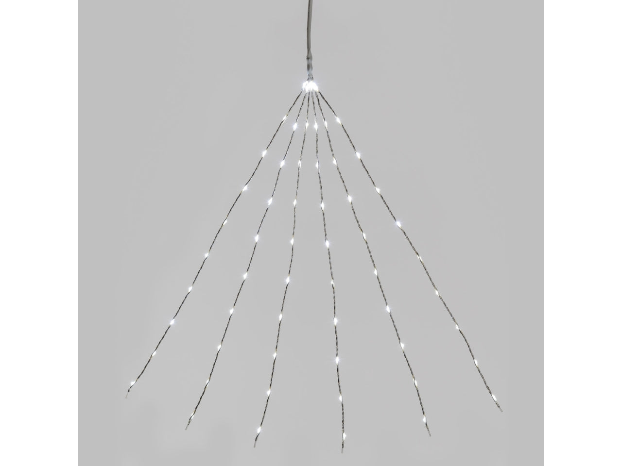 Cascata di luci a ramo 60 microled bianco a batteria cavo argento - XmasKing