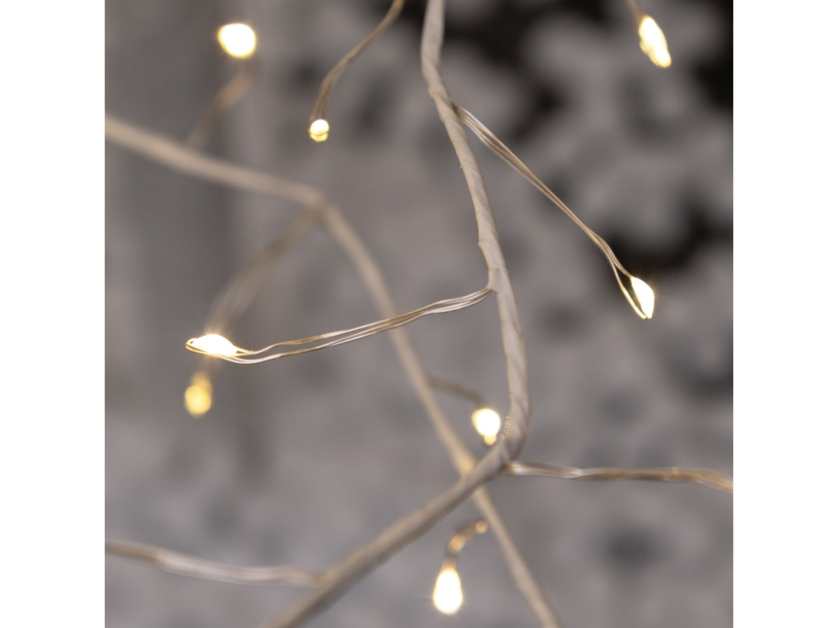 Albero tiglio 170cm ramo bianco diametro 105cm con 784microled bianco caldo e giochi di luce automatico flashled diamond per uso interno/esterno IP44