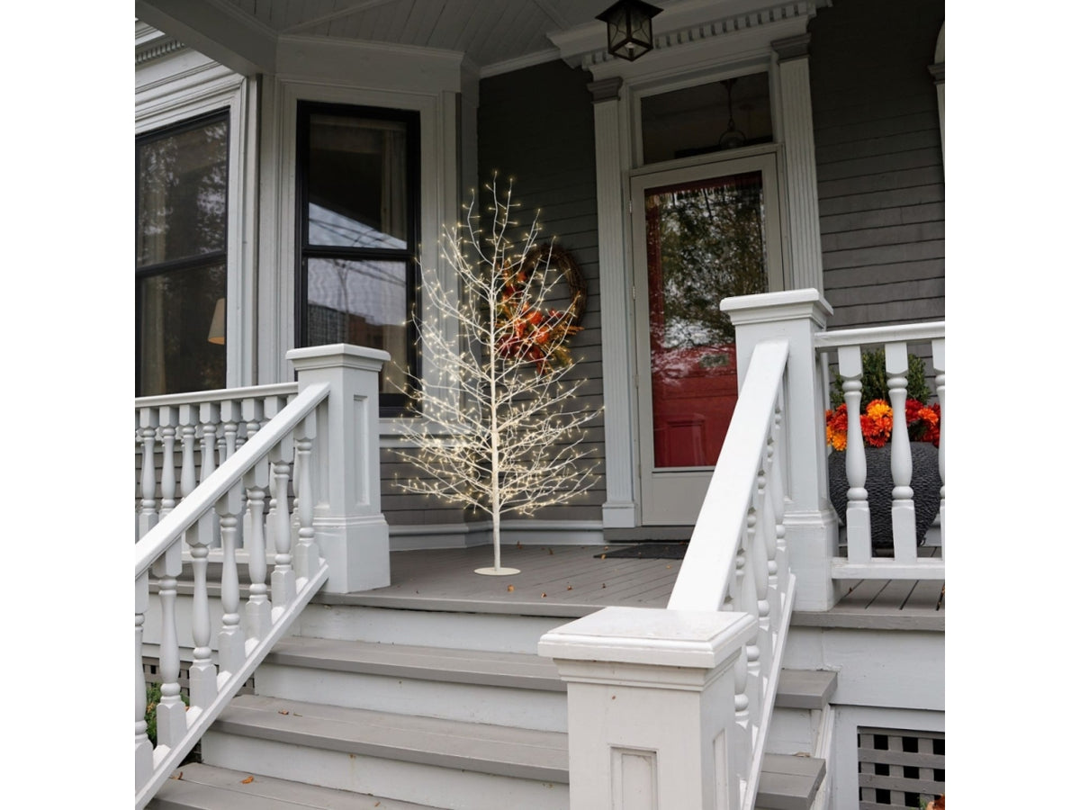 Albero tiglio 170cm ramo bianco diametro 105cm con 784microled bianco caldo e giochi di luce automatico flashled diamond per uso interno/esterno IP44