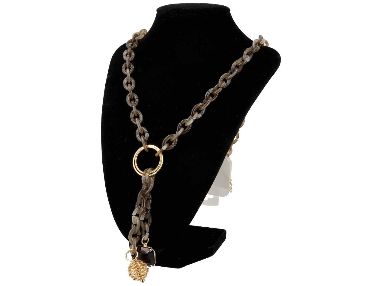 Collana in resina piu' metallo piu' cristallo