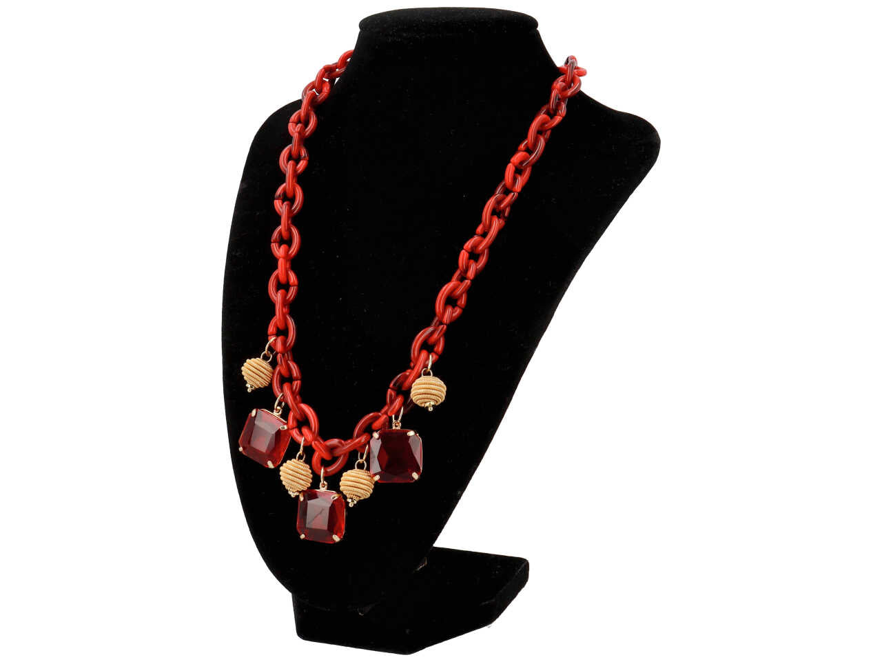 Collana in resina piu' metallo piu' cristallo