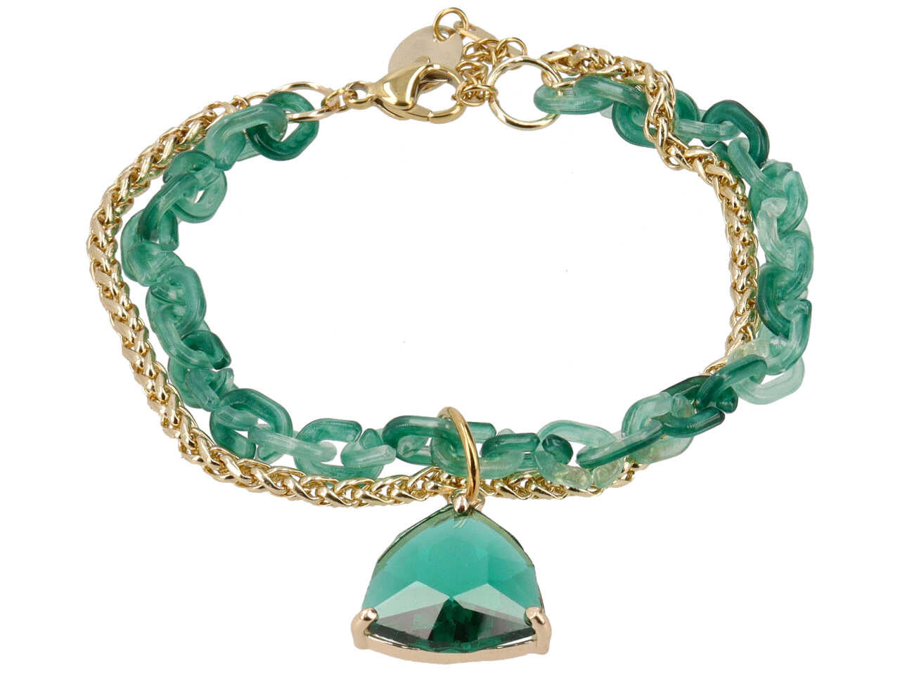 Bracciale in resina piu' acciaio piu' cristallo