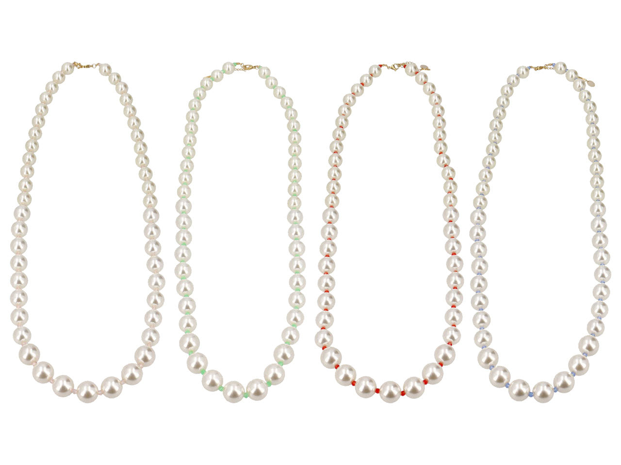 Collana  perla acrilico + cristallo