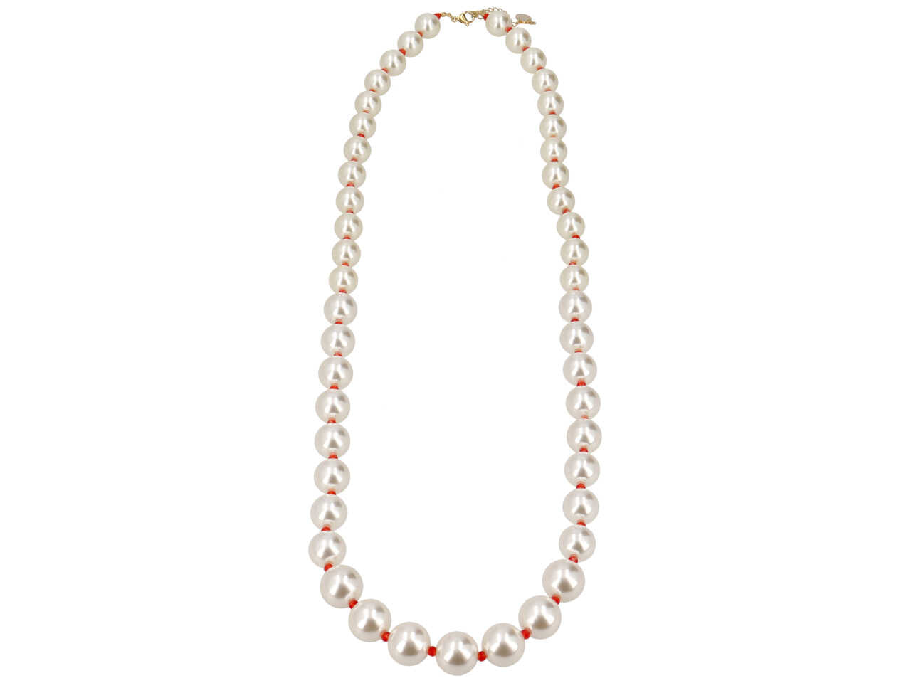 Collana  perla acrilico + cristallo