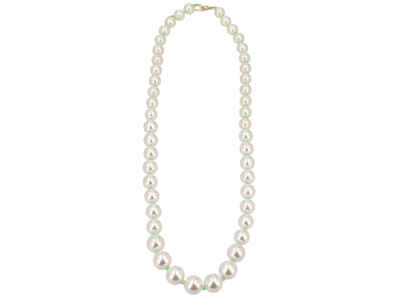 Collana  perla acrilico + cristallo