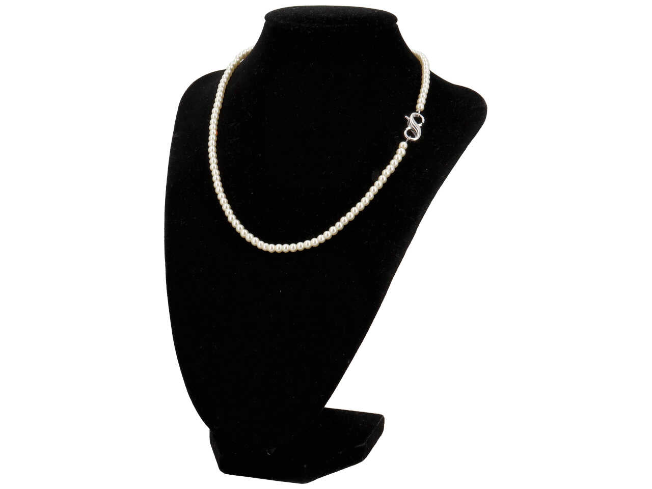 Collana perla vetro + chiusura metallo